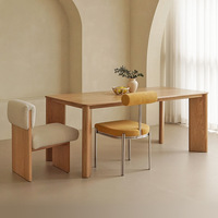 Table à manger en bois massif de style japonais, table rectangulaire minimaliste moderne, table à manger pour 4 personnes, mobilier de maison, ensemble de salle à manger pour maison d'hôtes