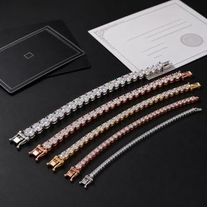 High Quality Pass Diamond Tester Hiphop 925 <b>Sterling</b> <b>Silver</b> Brilliant Cut Gold Plated 2mm 3mm 4mm 5mm 6.5mm Moissanite <b>Bracelet</b> - Product Image 2