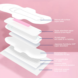Serviettes hygiéniques <span class=keywords><strong>maxi</strong></span> pour femmes, absorption nocturne, avec ailettes, ultra douces, hypoallergéniques et confortables, vente en gros - Product Image 4