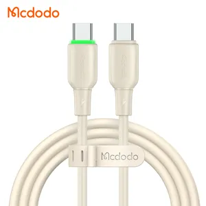 Mcdodo 477 PD USB C에 LED 액체 실리콘 실리콘 실리콘 케이블 65W 60W USB-C 케이블 1.2M 아이폰 15 ipad 프로 맥