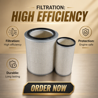 Bộ lọc không khí KW1330-T 130x300mm dành cho xe nâng Hangcha 3 tấn 3,5 tấn Động cơ Deutz Bộ lọc khí nạp cho máy móc xây dựng nhỏ