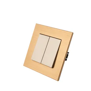 MVAVA europe retro 2 gang 2 way wooden color wood switch plate electric panel wall power light switch