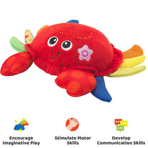 Jouet musical en peluche Crabe 3 + Mois Bébés <span class=keywords><strong>Comptines</strong></span> Sons Capteur Bouton Ventre Temps Développement Précoce Reborn Baby Dolls - Product Image 3
