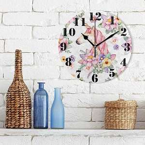 Perles de bricolage animal licorne horloge murale silencieuse sans tic-tac fonctionnant sur piles facile à lire décorative diamant peinture horloge murale - Product Image 2