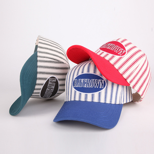 <span class=keywords><strong>Gorra</strong></span> de Béisbol de 5 Paneles de Algodón Vintage Personalizada con Visera a Rayas, <span class=keywords><strong>Gorra</strong></span> de Béisbol con Logo Bordado de Alta Calidad para Hombre y Mujer - Product Image 1