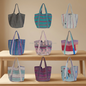 Vente en gros Lot Kantha Work Sacs fourre-tout Indian Floral Sacs faits à la main - Product Image 4