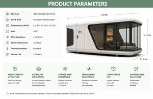 Maison capsule préfabriquée mobile moderne avec système d'énergie solaire, balcon extérieur et cuisine pour hôtel et usage domestique - Product Image 6