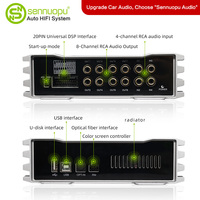 Amplificateur universel 8 canaux ODM Sennuopu X10B 12V avec processeur audio DSP Bluetooth, amplificateur de subwoofer classe AB, fabriqué en aluminium