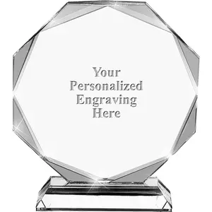 Trofeo de cristal de diamante de regalo de empresa con logotipo láser personalizado al por mayor