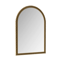 Miroir de vanité vintage en fer forgé avec bordure perlée, à suspendre au mur ou à placer sur une table, idéal pour le salon, la chambre ou la salle de bain