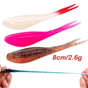เหยื่อตกปลา TPR แบบนิ่ม8cm 2.66G เหยื่อตกปลาหางแยกหนอนลอยได้เหยื่อตกป<span class=keywords><strong>ล</strong></span>าแบบมีหางป<span class=keywords><strong>ล</strong></span>าป<span class=keywords><strong>ล</strong></span>อมเหยื่อว่ายน้ำป<span class=keywords><strong>ล</strong></span>ากะพงน้ำจืดแม่น้ำ - Product Image 2