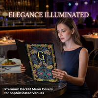 Couvertures de menu en cuir personnalisées avec inserts en papier remplaçables Affichage double face pour restaurant bar boîte de nuit
