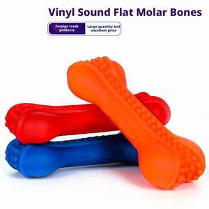 Pas de toxique Durable amusant interactif grinçant 15cm couleurs assorties vinyle plat dentaire dentition jouet à mâcher pour petits et moyens chiens - Product Image 5
