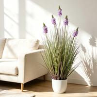 Daun Bonsai Lavender Palsu Bunga Tiruan Alat Peraga Fotografi