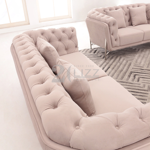 Conjunto de sofás para el hogar, tela de terciopelo para sala de estar, nuevo diseño Popular de Suecia - Product Image 5