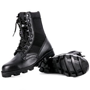 SF7 703 Typhoon Black Leather Tactical <b>Hiking</b> <b>Boots</b> High Top Lace Up Waterproof Outdoor All Seasons Men <b>Boots</b> - Product Image 3