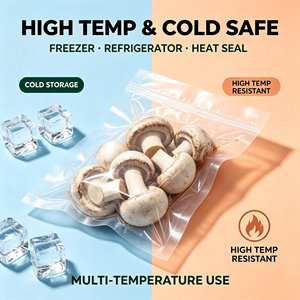 Sacs sous vide en plastique de qualité alimentaire, transparents, thermoscellables, pour le stockage de champignons, légumes et sauces - Product Image 6