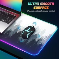 Tapis de souris de jeu Genshin Impact RGB, modes d'éclairage, grand tapis de bureau LED pour joueurs, anime, motifs de style abstinents