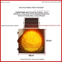 Feux clignotants solaires jaunes sans fil IP65 de 400 mm, personnalisables et de haute qualité, pour la signalisation d'ensembles scolaires et de chantiers