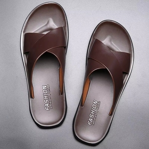 Nuove Ciabatte Estive da <span class=keywords><strong>Uomo</strong></span> per Esterni, Comode con Suola Morbida, Trendy con Superficie in <span class=keywords><strong>Pelle</strong></span>, Antiscivolo, Scarpe Casual da Spiaggia - Product Image 2