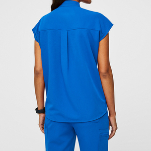Nueva moda personalizada Hospital uniformes mujeres Medico Scrubs uniformes de manga corta Tops <span class=keywords><strong>Medicl</strong></span> enfermera Scrubs - Product Image 1