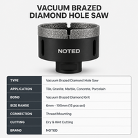 Vente directe usine OEM : Kit de scies cloches diamantées brasées de 6 mm à 50 mm pour carrelage, porcelaine, granit, béton, avec guide de perçage et mallette à outils