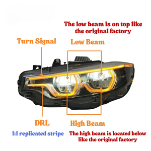 Luz Delantera para Auto WLJ, Estilo IKON V2, Blanca, Amarilla, Ámbar, Roja, DRL para <span class=keywords><strong>BMW</strong></span> Serie <span class=keywords><strong>4</strong></span> F32 <span class=keywords><strong>F33</strong></span> F36 F80 F82 F8X M3 M4, con Certificación Emark - Product Image 5