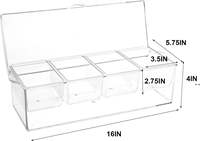 Accessoires de bar Plateau de service à condiments en plastique transparent PET pour les fêtes de glace réfrigérées Récipients de fruits et de nourriture amovibles