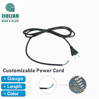 Cable con Enchufe Brasileño al por Mayor H03VV-F 0.5sqmm 1.5m, 2 Hilos, Aprobado por INMETRO, Equipado de Fábrica con Terminales de Crimpado