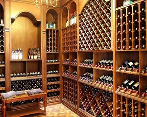 Luxe Villa Wijnopslagruimte Op Maat Massief Houten Barkast Euro Moderne Stijl Bar Kast Wijnkelder - Product Image 1