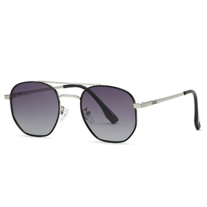 SPOEN Polarized <b>Sunglasses</b> Men <b>Round</b> Metal <b>Frame</b> UV400 Outdoor Pilot Style - Product Image 2