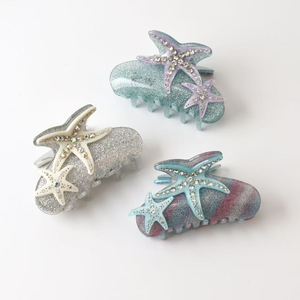 Pinza de Pelo Creativa con Diseño de Estrella de Mar Azul, Pinzas de Pelo de Moda para Niñas, Venta al por Mayor de Accesorios para el Cabello - Product Image 3