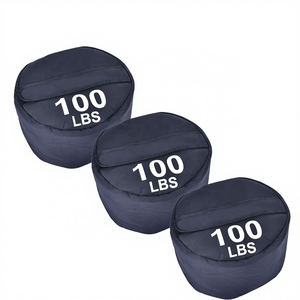 Bolsa de Arena Redonda Resistente RISIING Fitness Power Bag 1200D de Nailon Cordura para 100 Libras, Color Negro - Product Image 2