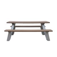 Mobilier d'extérieur tout temps Table de pique-nique de camping commerciale à ossature métallique en bois Restaurant à l'extérieur du parc Table à manger avec banc