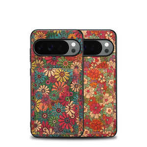 โรงงาน OEM/ODM รับผลิตเคสโทรศัพท์กันกระแทกแบบมีขาตั้งพร้อมที่ชาร์จไร้สายแม่เหล็ก ลายดอกไม้ วัสดุไม้ก๊อก สำหรับ Google Series - Product Image 5