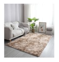 High Pile Polyester Rug Sky Blue Modern Square 200x300cm Shaggy Washable Non-Slip Extra Large Carpet Customizable Pile Height