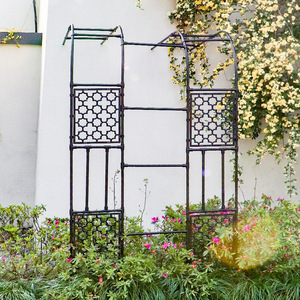 Arche de treillis en fer avec motif en losange pour plantes grimpantes de jardin extérieur – Support durable - Product Image 2