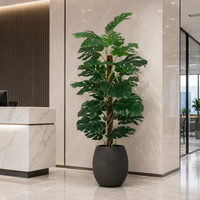 Monstera artificiel réaliste en PE de 210 cm en pot – Écologique et résistant aux UV pour la décoration intérieure moderne, idéal pour les anniversaires et Pâques