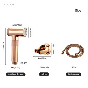 PINEBAY Eco-friendly Magnetic ABS Shattaf Rose Gold Toilet <strong>Bidet</strong> Set Bathroom Douche Durable Handheld <strong>Bidet</strong> Sprayer - Product Image 2