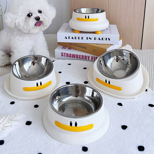 Daoge Duck Bol pour animaux de compagnie en acier inoxydable, détachable, antidérapant, anti-déversement, pour chiens et chats - Product Image 1