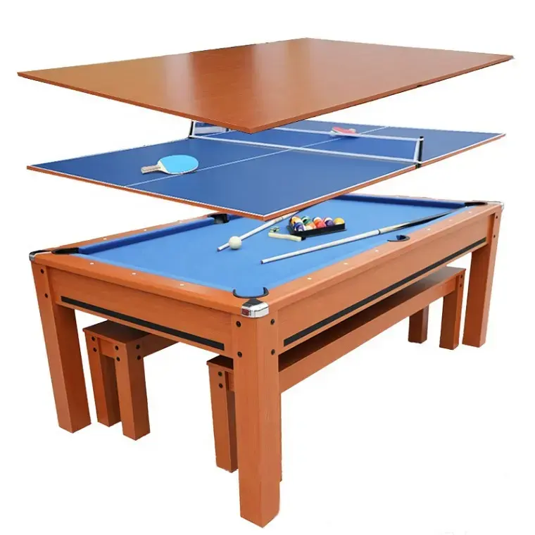 Fabrieksleverancier 7ft Moderne 3 In 1 Multi-Game Biljarttafel Zwembad Eettafel Tennis Combo