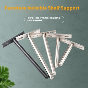 Support d'étagère dissimulé en forme de T <span class=keywords><strong>invisible</strong></span> de 10 cm Support fixe mural noir pour étagère dissimulée - Product Image 3