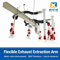 Bras d'extraction de fumée flexible à 3 articulations, résistant aux produits chimiques, en PP robuste, universel, pour laboratoire et hôpital