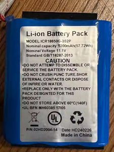 חבילת סוללות li-ion ICR18650G-3S2P <span class=keywords><strong>5200mah</strong></span> 11.1v עבור zpar64 הוביל לתאורת הבמה - Product Image 3