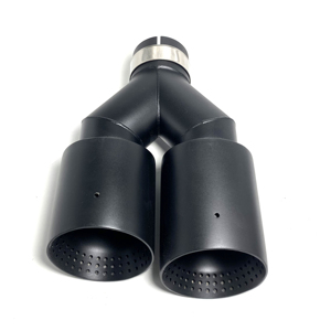 1 Paire (G+D) de doubles embouts d'échappement noirs en acier inoxydable, système de tuyaux d'échappement universels, silencieux pour BMW, Benz, <span class=keywords><strong>Golf</strong></span> <span class=keywords><strong>7</strong></span> - Product Image 6