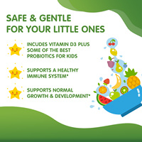 Multivitamines pour enfants avec fer, 18 vitamines et minéraux essentiels, vitamine D3 pour soutenir l'immunité et la croissance des enfants