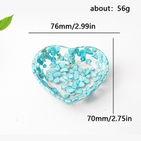 Bol démagnétisant en résine en forme de cœur avec remplissage de cristaux naturels, ornement artisanal de luxe léger pour la maison