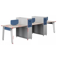Paravent de séparation commercial en PVC pour quatre/six personnes, design moderne et minimaliste, avec ensemble bureau et chaise pour poste de travail des employés, livraison gratuite