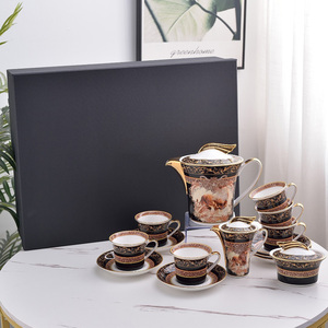 Promotion 15 pièces de luxe en porcelaine osseuse écologique, services à café et à thé avec boîte cadeau - Product Image 5