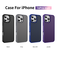 Funda de fibra de carbono a prueba de golpes para Apple iPhone 16 Pro Max 16E 17Air 15 14 Plus 13 12 Mini 11, carcasa antideslizante para teléfono